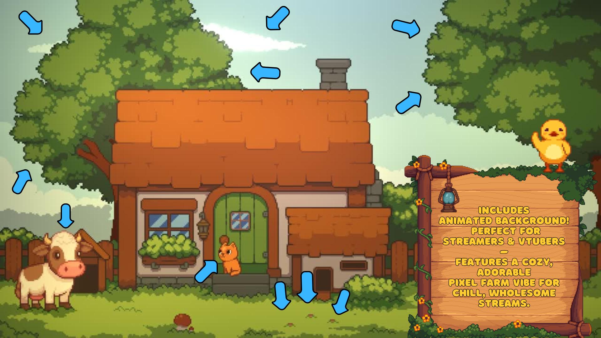 Animated Stream Overlay Boost Pack: Pixel Farm