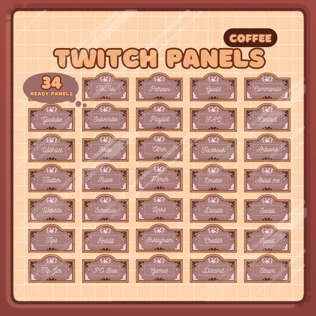 Twitch Panels Pack - Coffee
