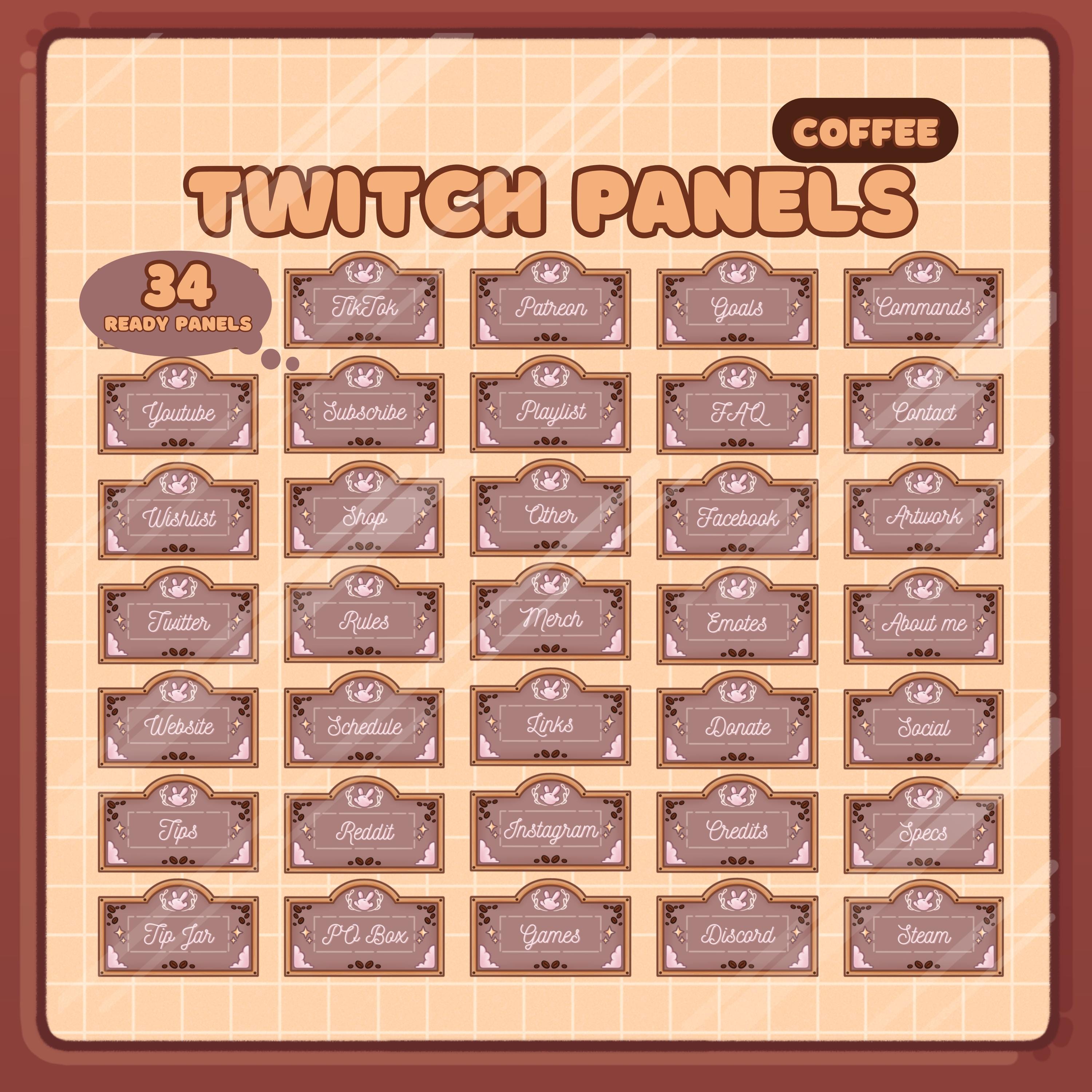 Twitch Panels Pack - Coffee