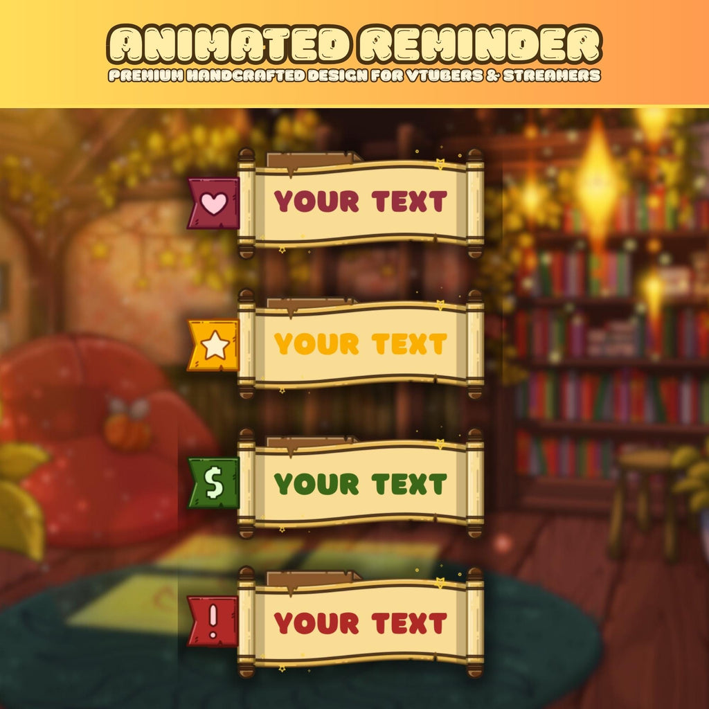 Twitch Reminder Widget: Cozy Stream Theme Pop Up Widget