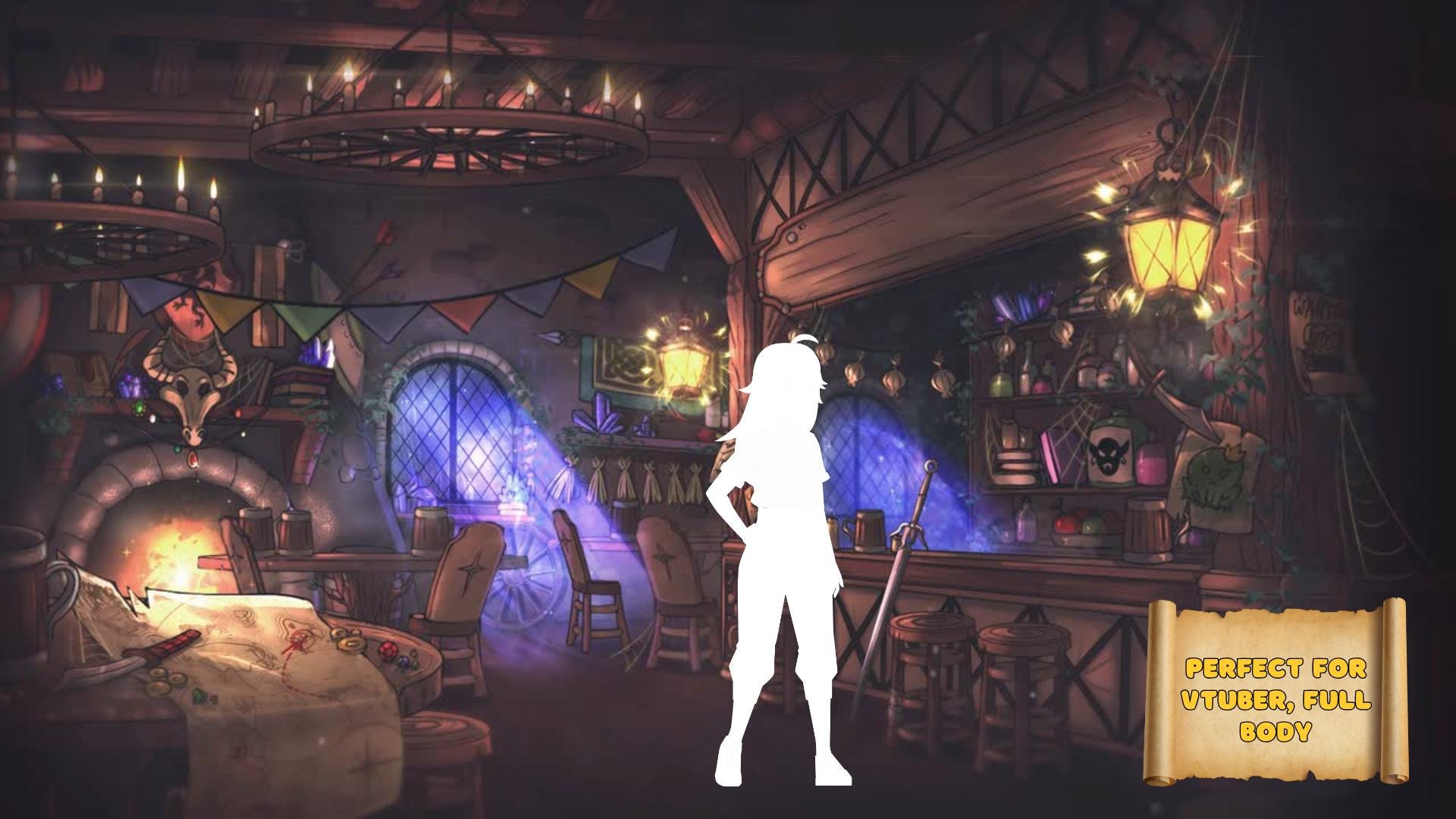 Animated Vtuber Background - Fantasy Medieval Tavern