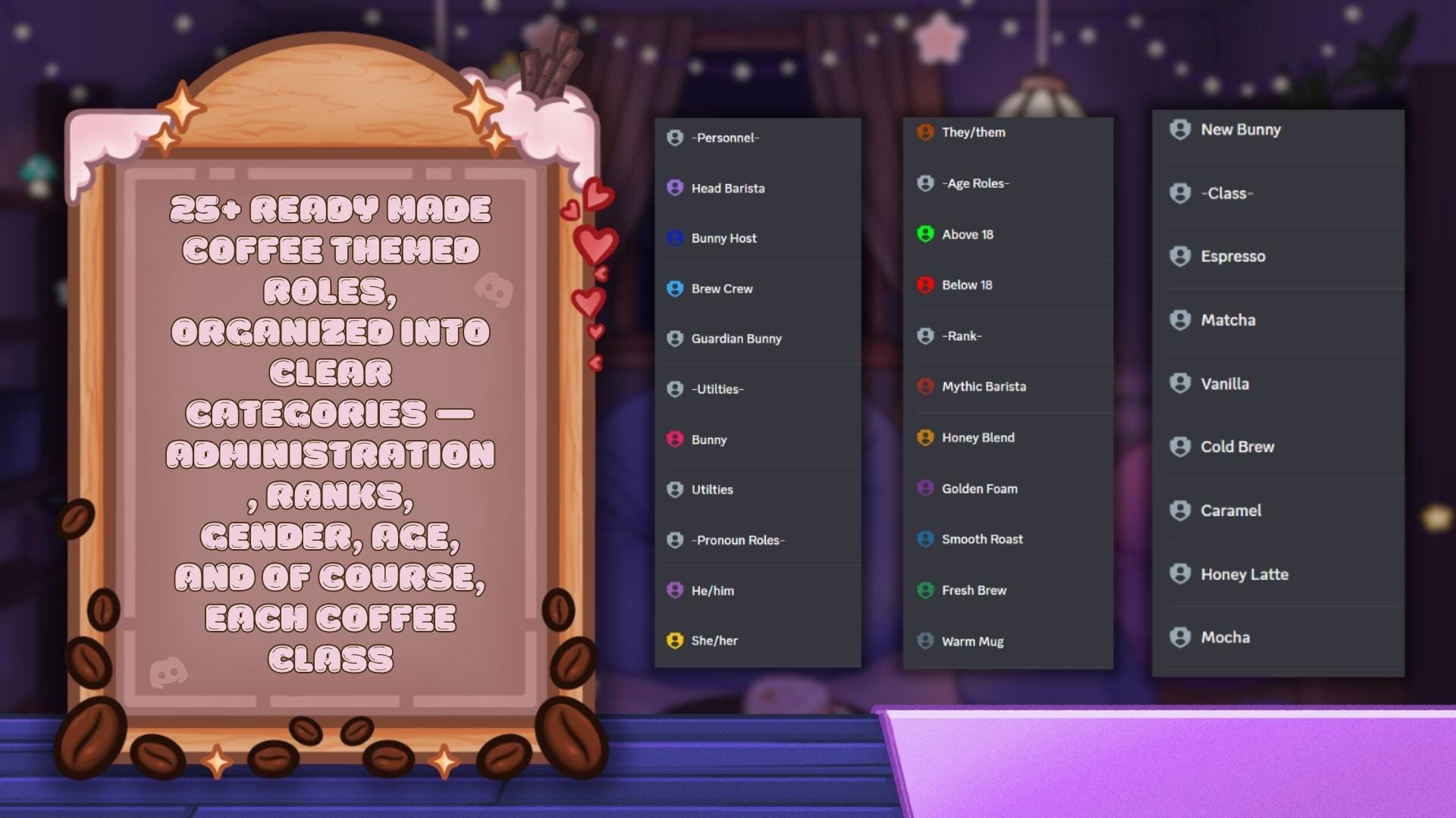 Coffee Discord Server Template – Cute Gaming & Roleplay Setup