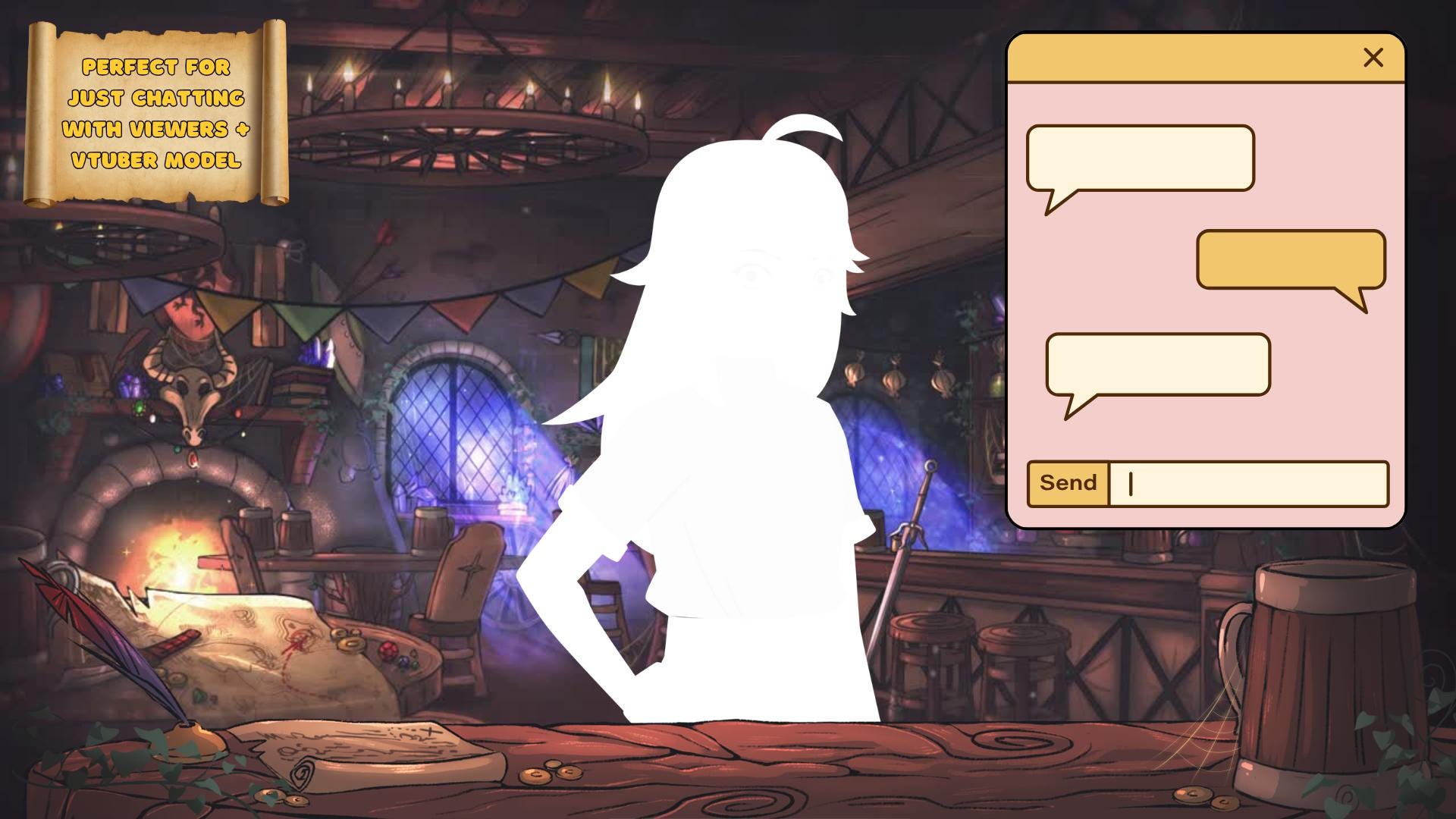 Animated Vtuber Background - Fantasy Medieval Tavern