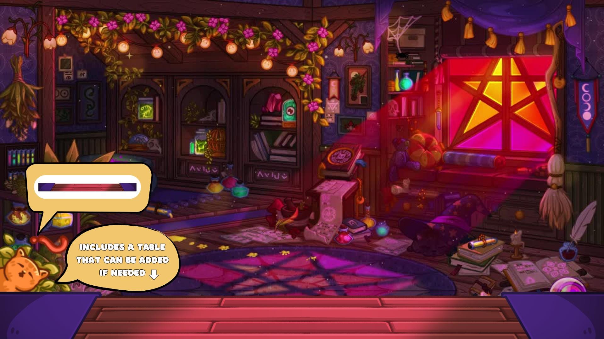 Halloween Witch Room Animated VTuber Background – Cozy Magical Stream Overlay for Twitch & YouTube