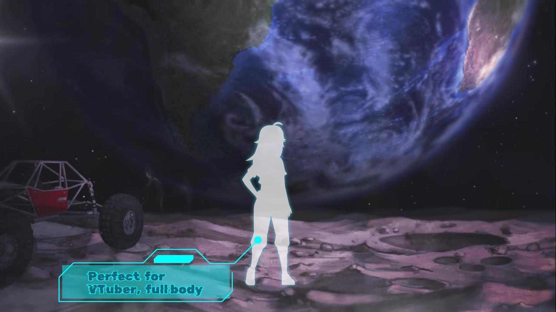 Animated background - Space moon, For VTubers & Streamers