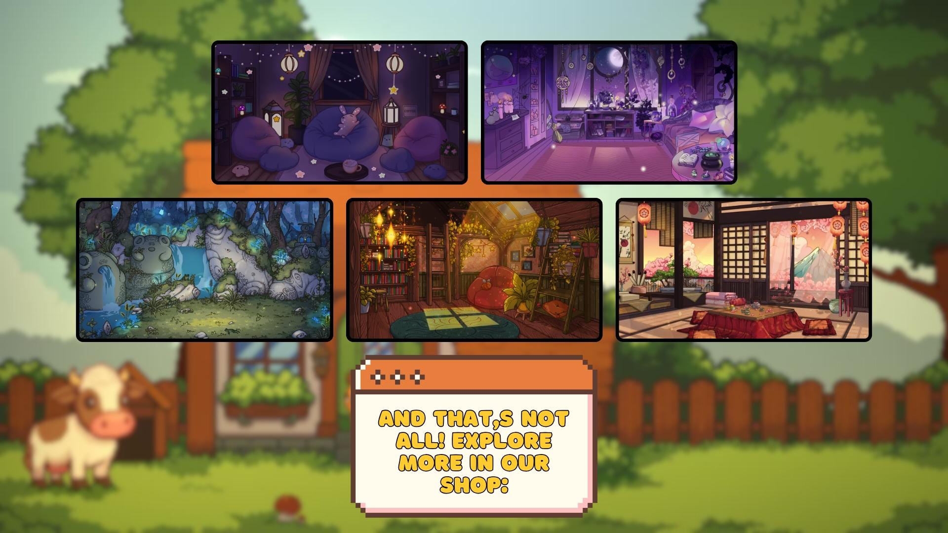 Animated background - Cozy Pixel Farm, For VTubers & Streamers