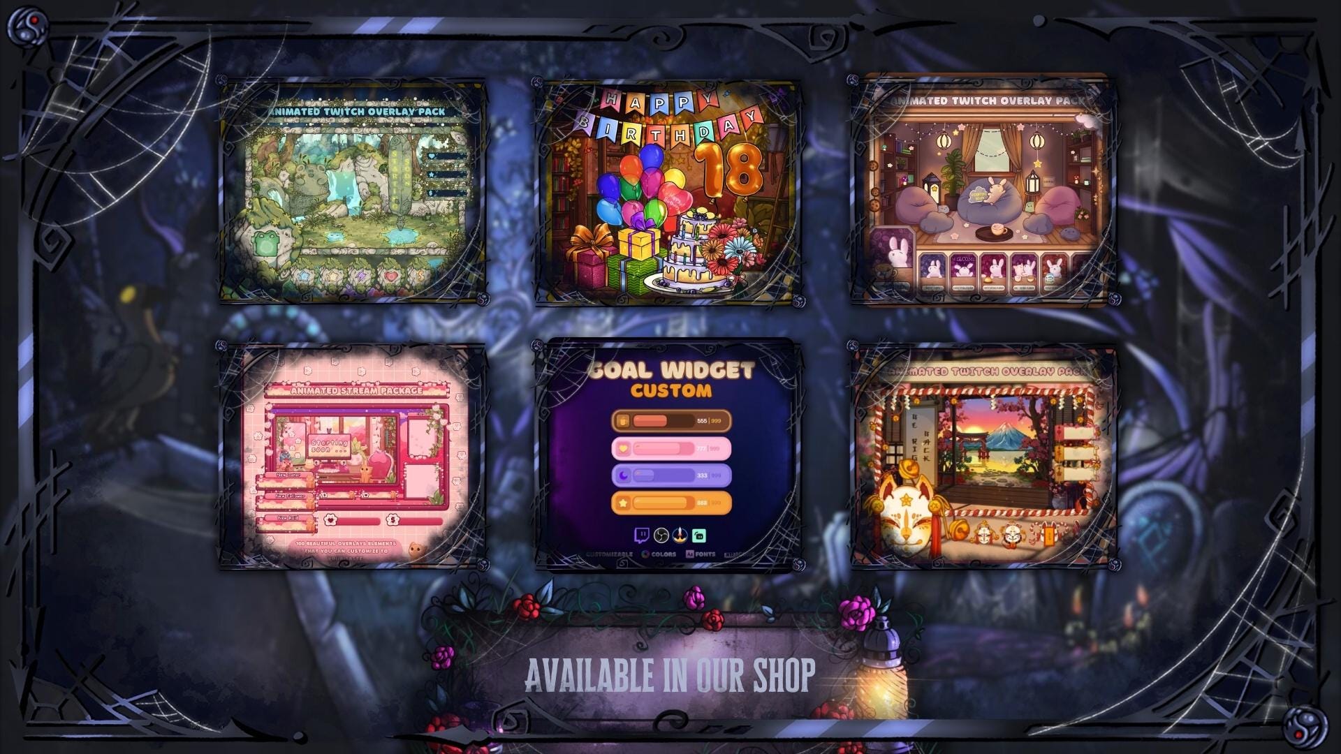 Discord Pack in Dark Gothic Theme: Icons, Banners, Dividers