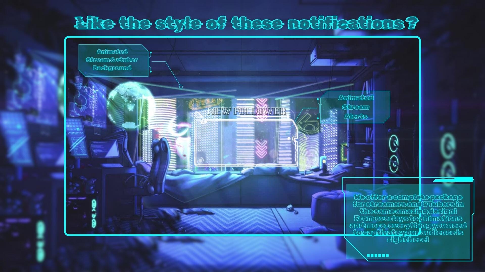 Animated Stream Screens in CyberPunk Theme