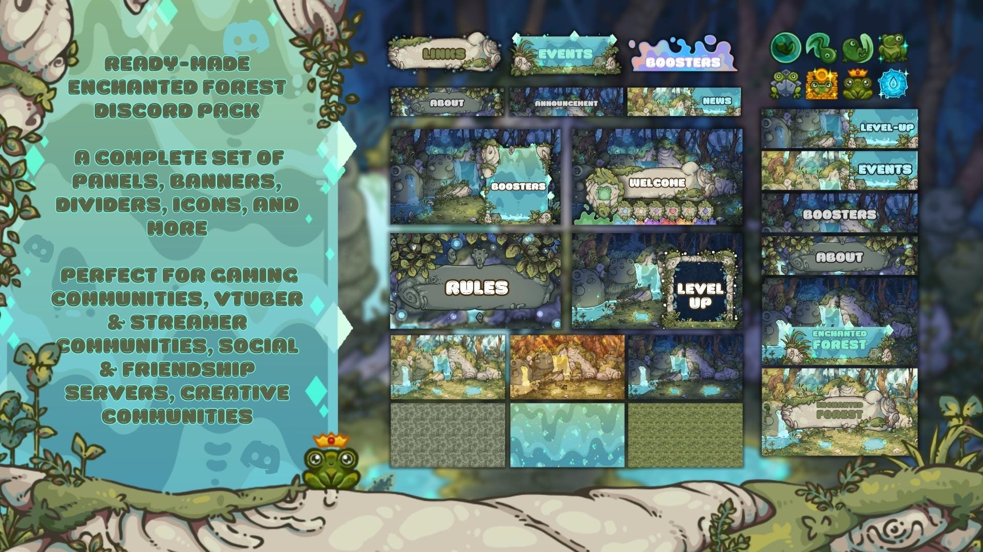 Discord Pack in Enhcanted Forest Theme: Icons, Banners, Dividers