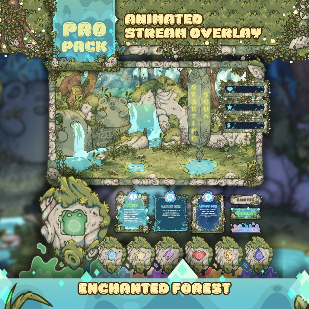 Animated Twitch Overlay Pack - Enchanted Forest