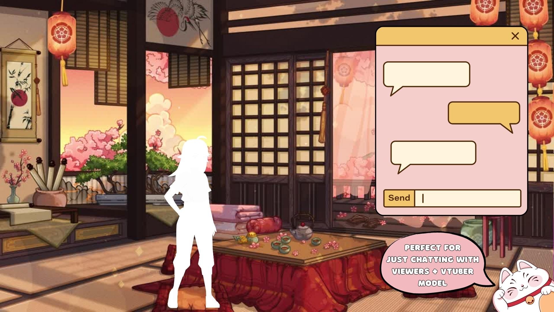 Animated background - Cozy Japanese Room | For VTubers & Streamers
