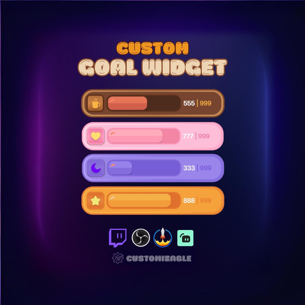 Customizable Twitch Goal Widget