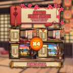 Animated Stream Schedule in Japanese Sakura Theme, Customizable Templates