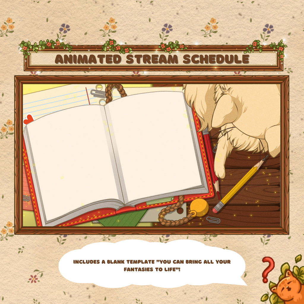 Animated Stream Schedule in Cozy Cats Theme, Customizable Templates
