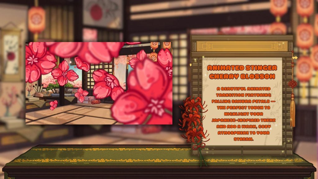 Animated Stream Overlay Boost Pack - Japanese Pink Sakura