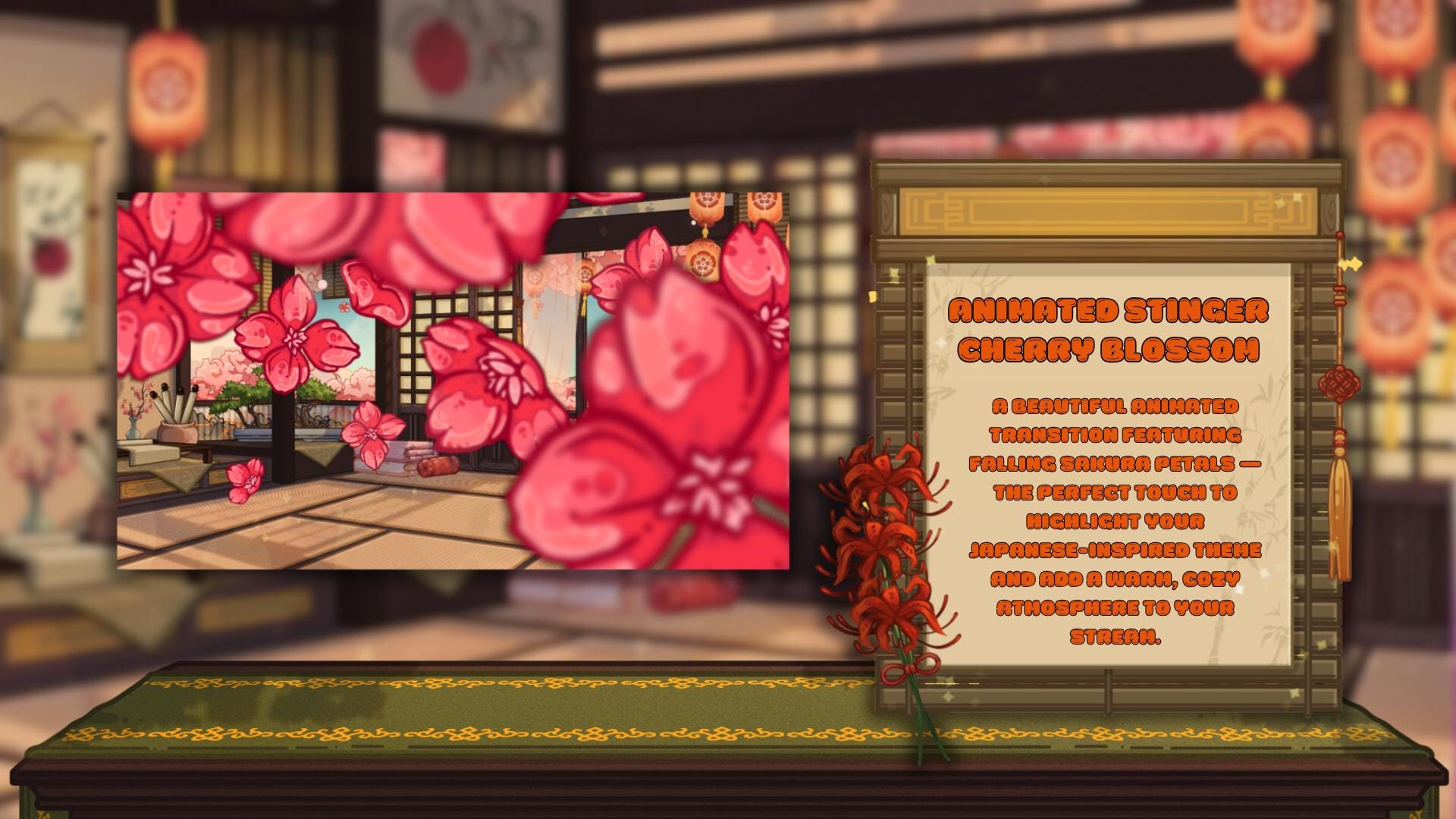 Animated Stream Overlay Boost Pack - Japanese Pink Sakura