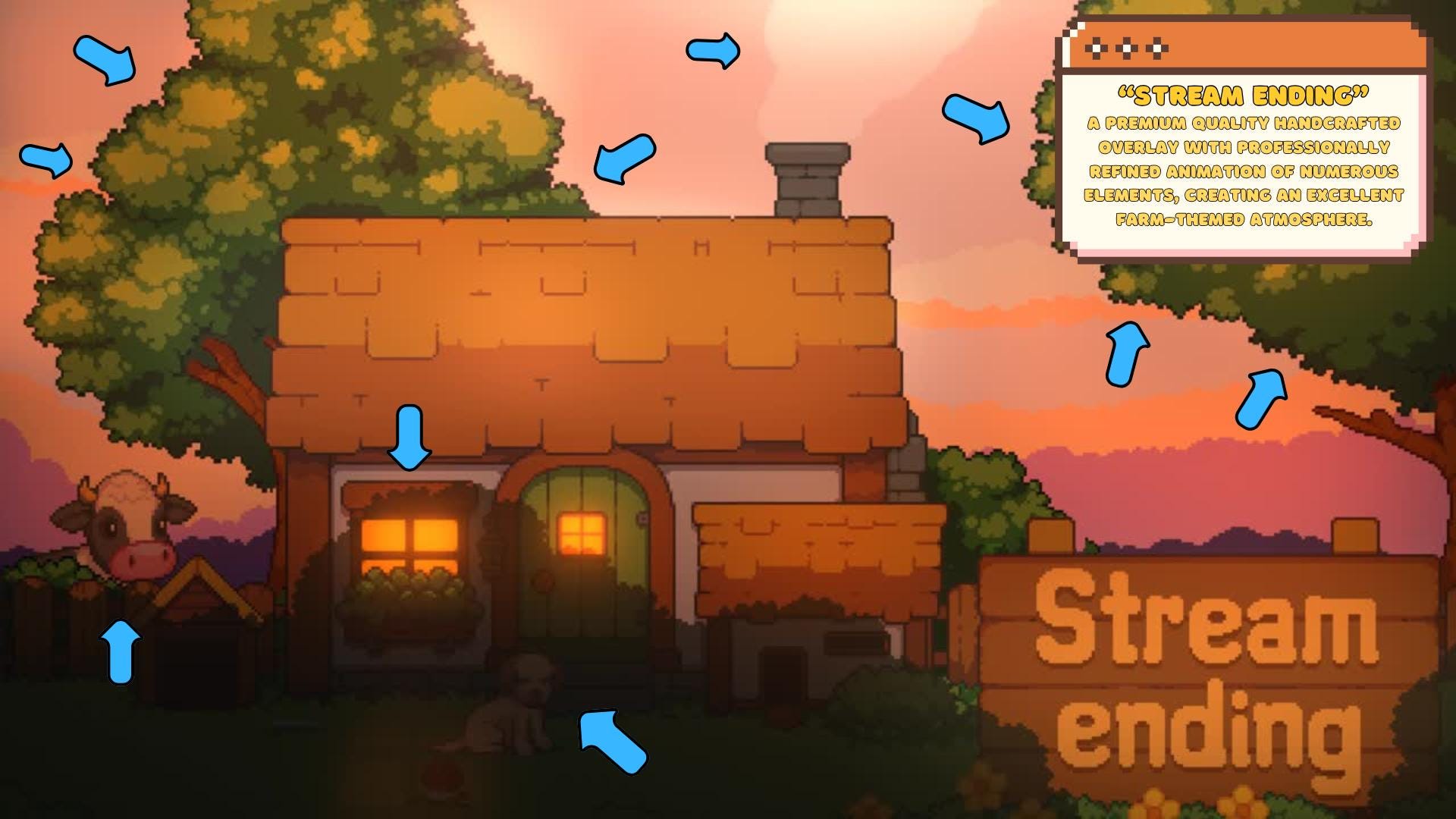 Animated Stream Screens Pack - Cozy Pixel Farm