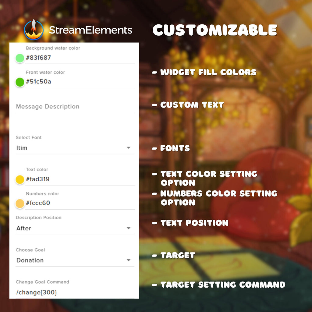 Animated Twitch Goal Widget in Cozy Cats Style