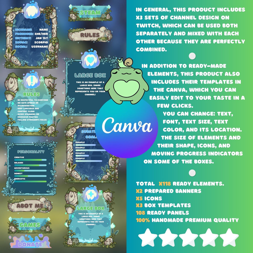 Twitch Panels & Banners – Enchanted Forest Theme | Custom Template