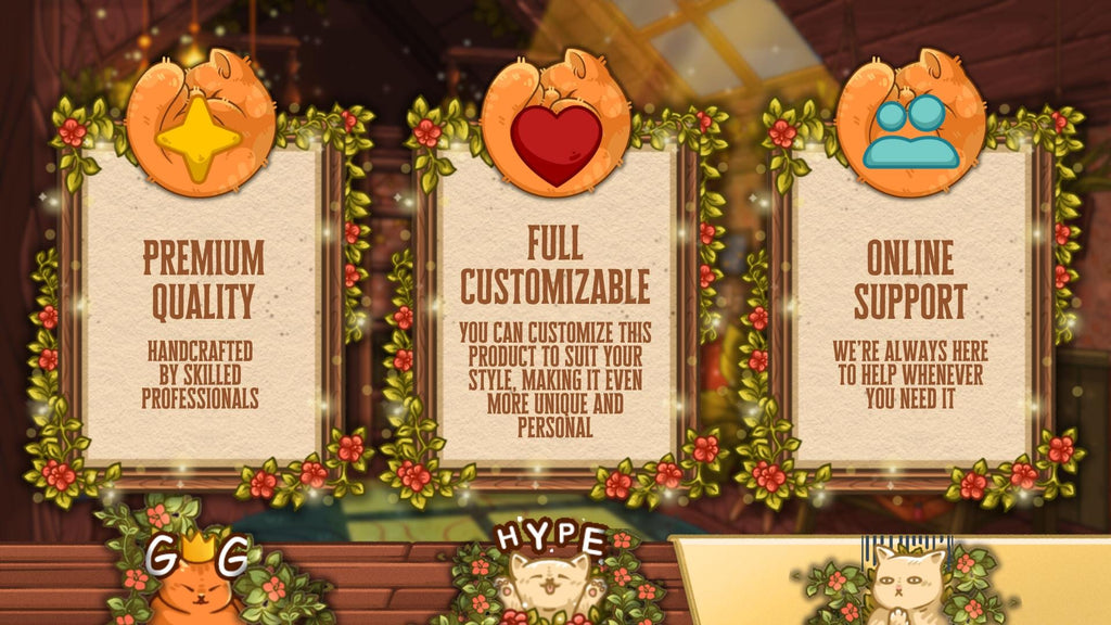 Animated Stream Schedule in Cozy Cats Theme, Customizable Templates