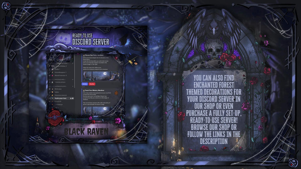 Dark Gothic Discord Server Template – Cute Gaming & Roleplay Setup
