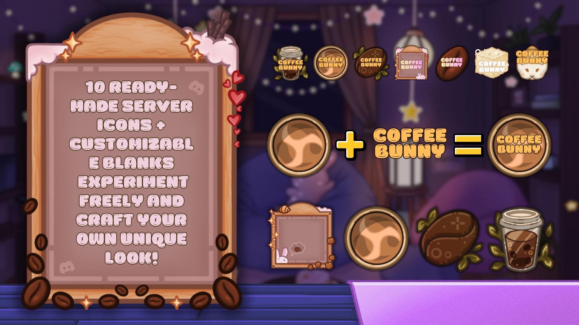 Discord Pack in Coffee Theme: Icons, Banners, Dividers