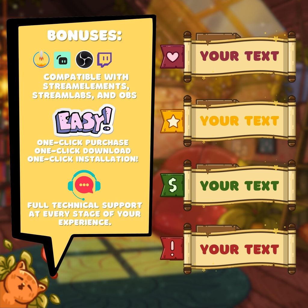 Twitch Reminder Widget: Cozy Stream Theme Pop Up Widget