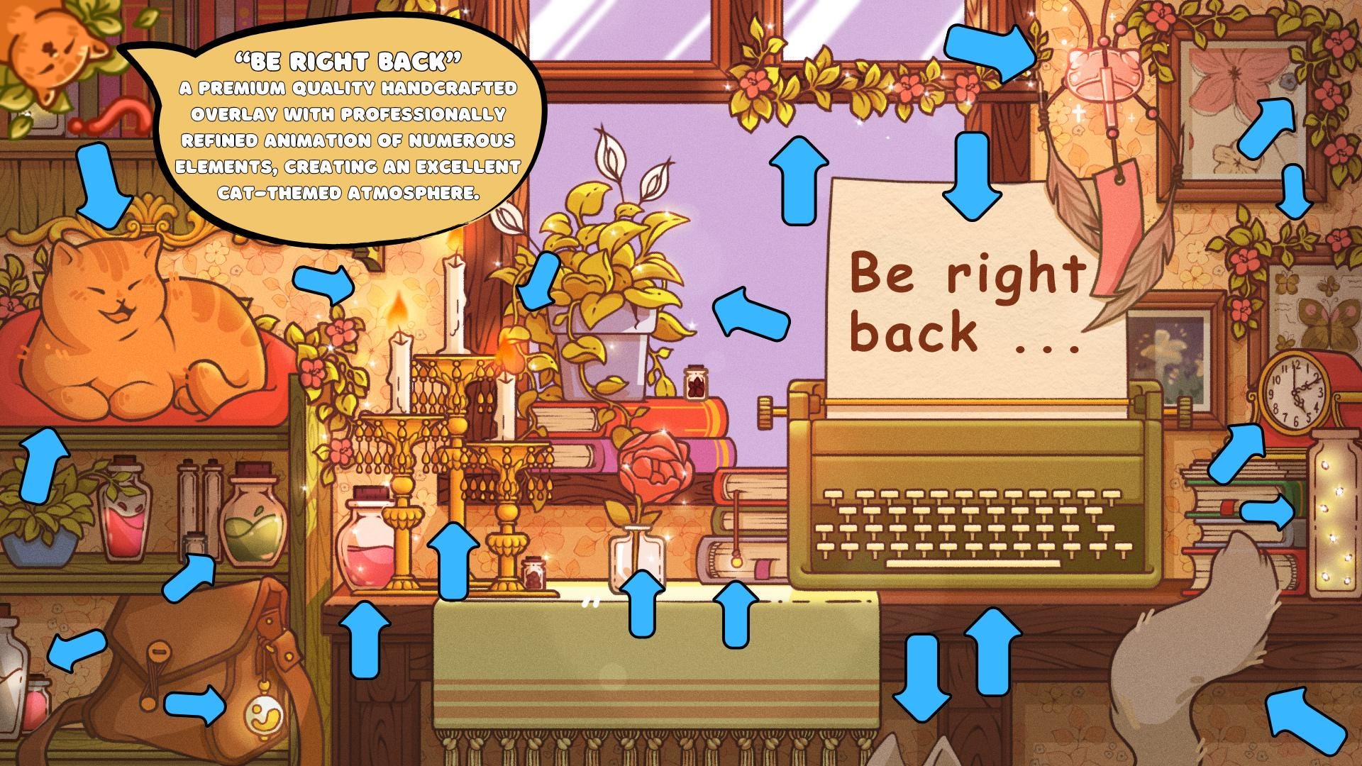 Animated Stream Screens in Cozy Cats Theme