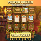 Twitch Panels & Banner Pack: Cozy Cats Style for Streamers & VTubers