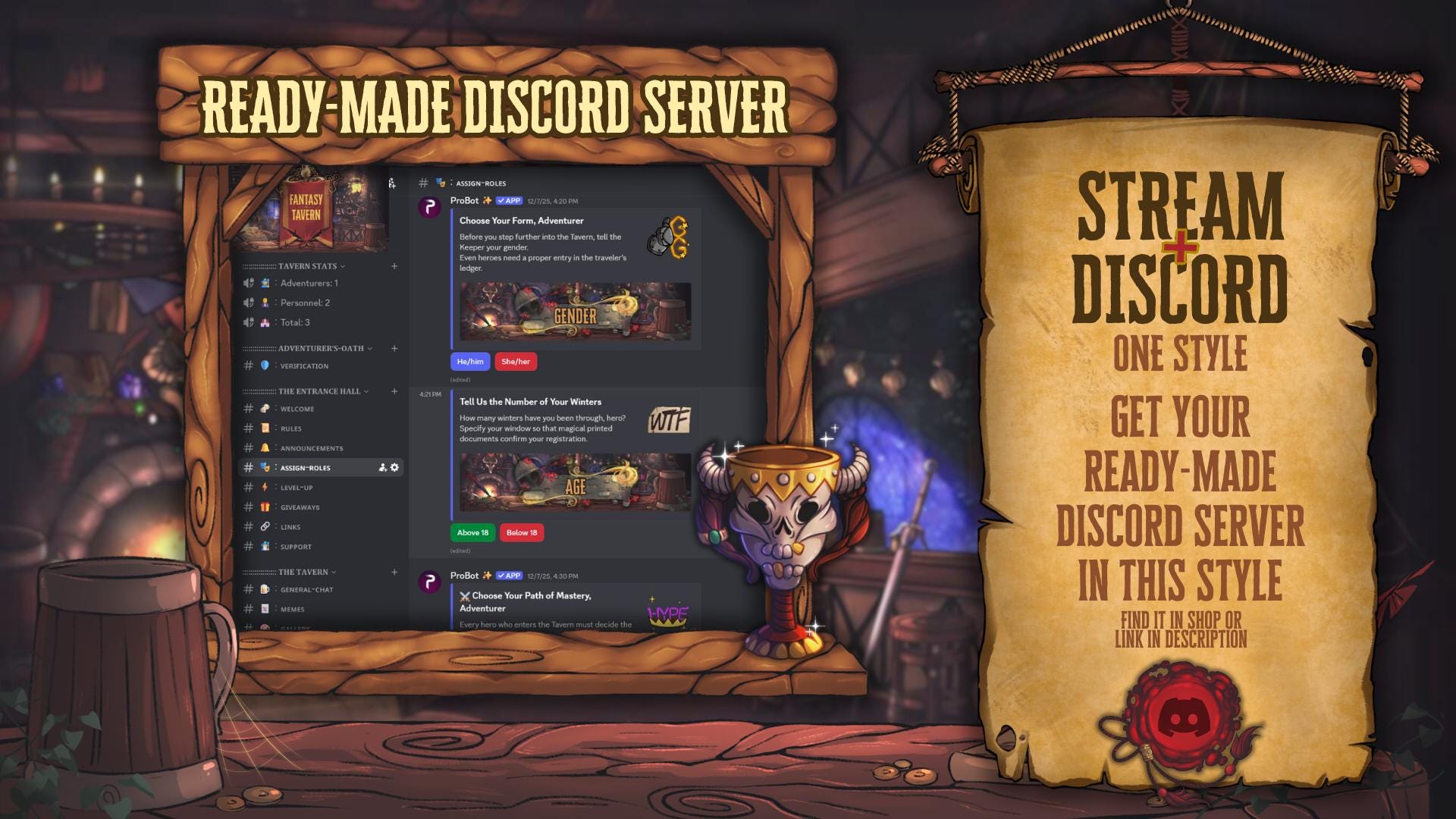 Animated Stream Transition – Fantasy Medieval Tavern Door