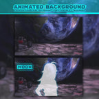 Animated background - Space moon, For VTubers & Streamers