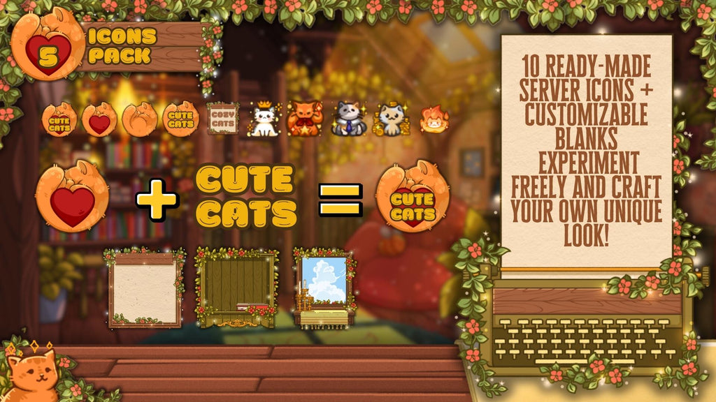 Discord Pack in Cozy Cats Theme: Animated Emotes, Banners, Dividers