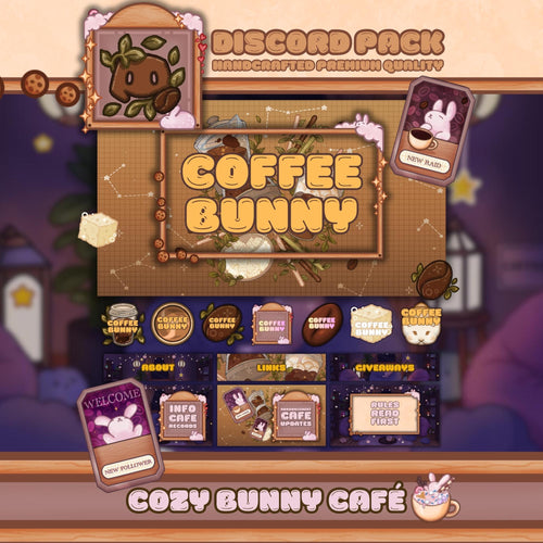 Coffee Bunny Discord Pack — icons, banners and dividers preview