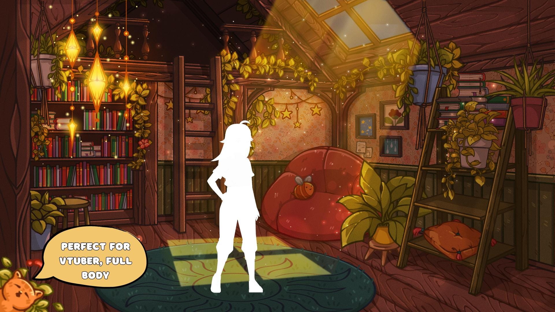 Animated background - Cozy Room | For VTubers & Streamers