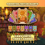 Animated Twitch Alerts Pack - Cozy Cats Tarot Cards