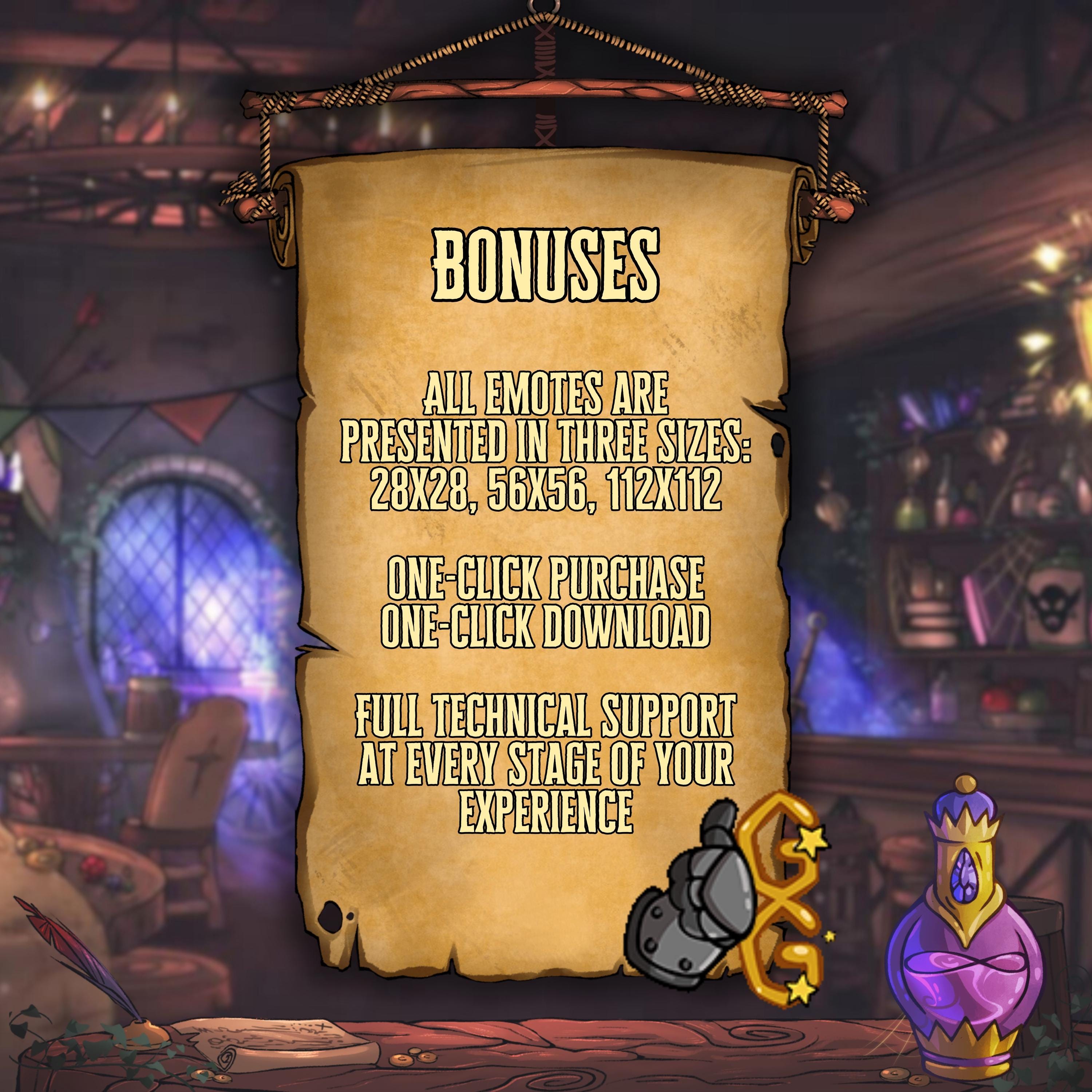 Animated Twitch & Discord Emotes in Mediavel Fantasy Tavern Theme