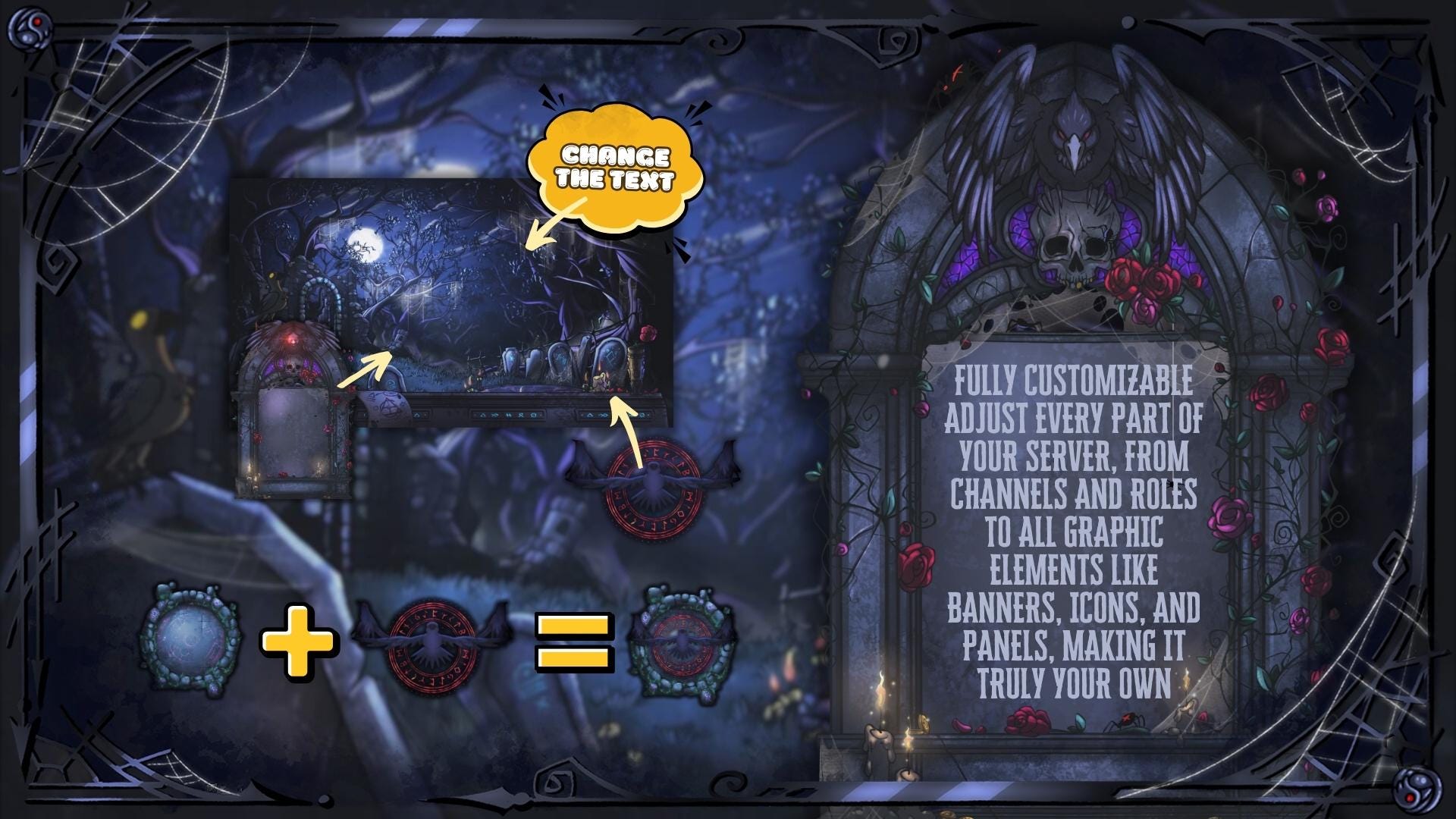 Discord Pack in Dark Gothic Theme: Icons, Banners, Dividers