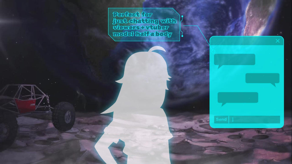 Animated background - Space moon, For VTubers & Streamers