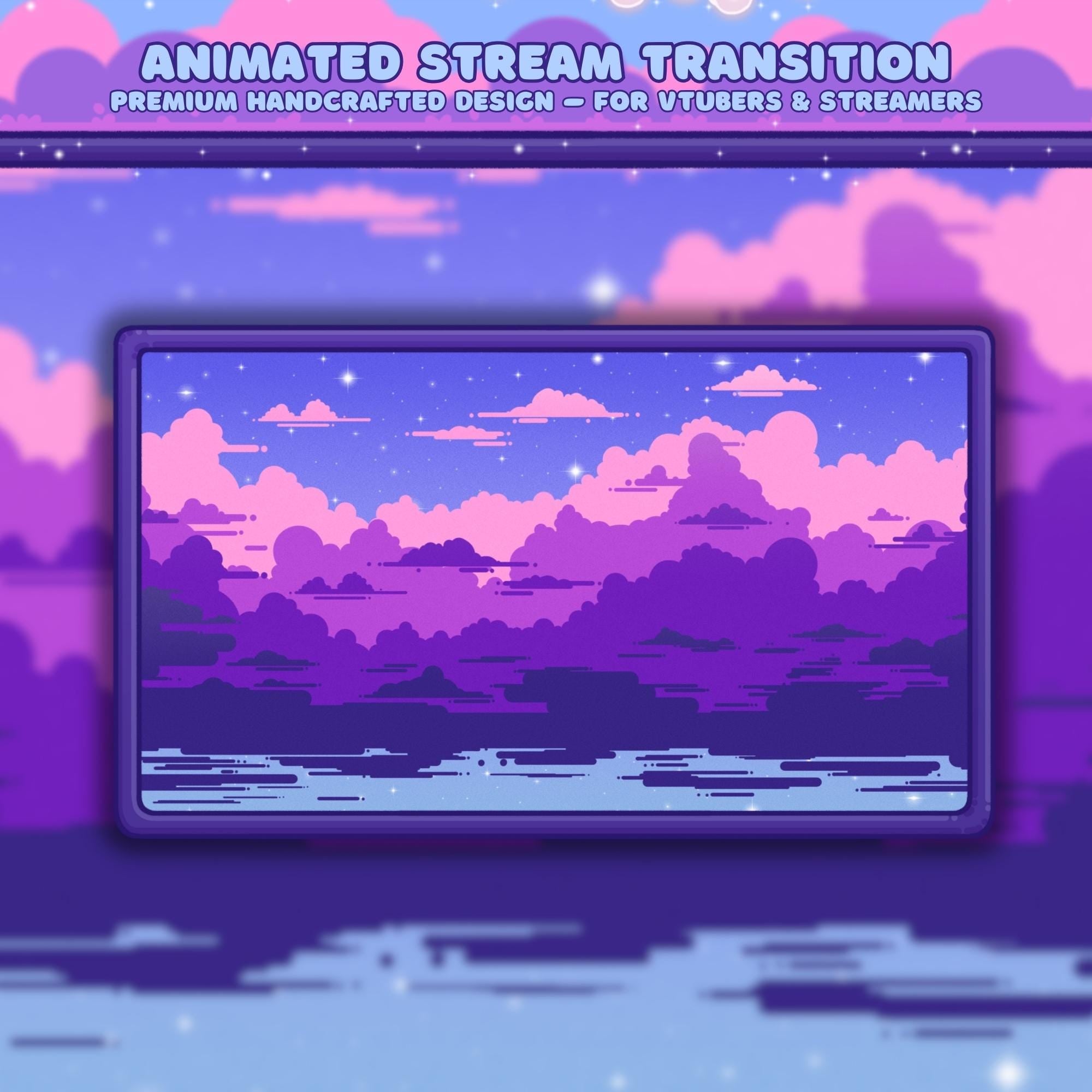 Animated Stream Transition – Cozy Purple Clouds