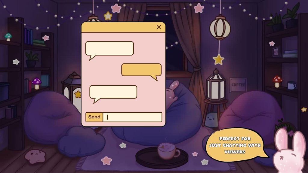 Animated background - Lofi Bunny Room | For VTubers & Streamers