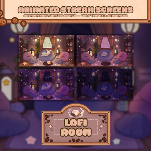Coffee Bunny Animated Stream Screens — starting soon screen for Twitch