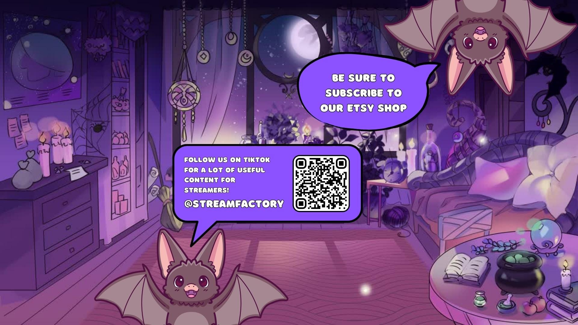 Animated background - Witch's Room | For VTubers & Streamers