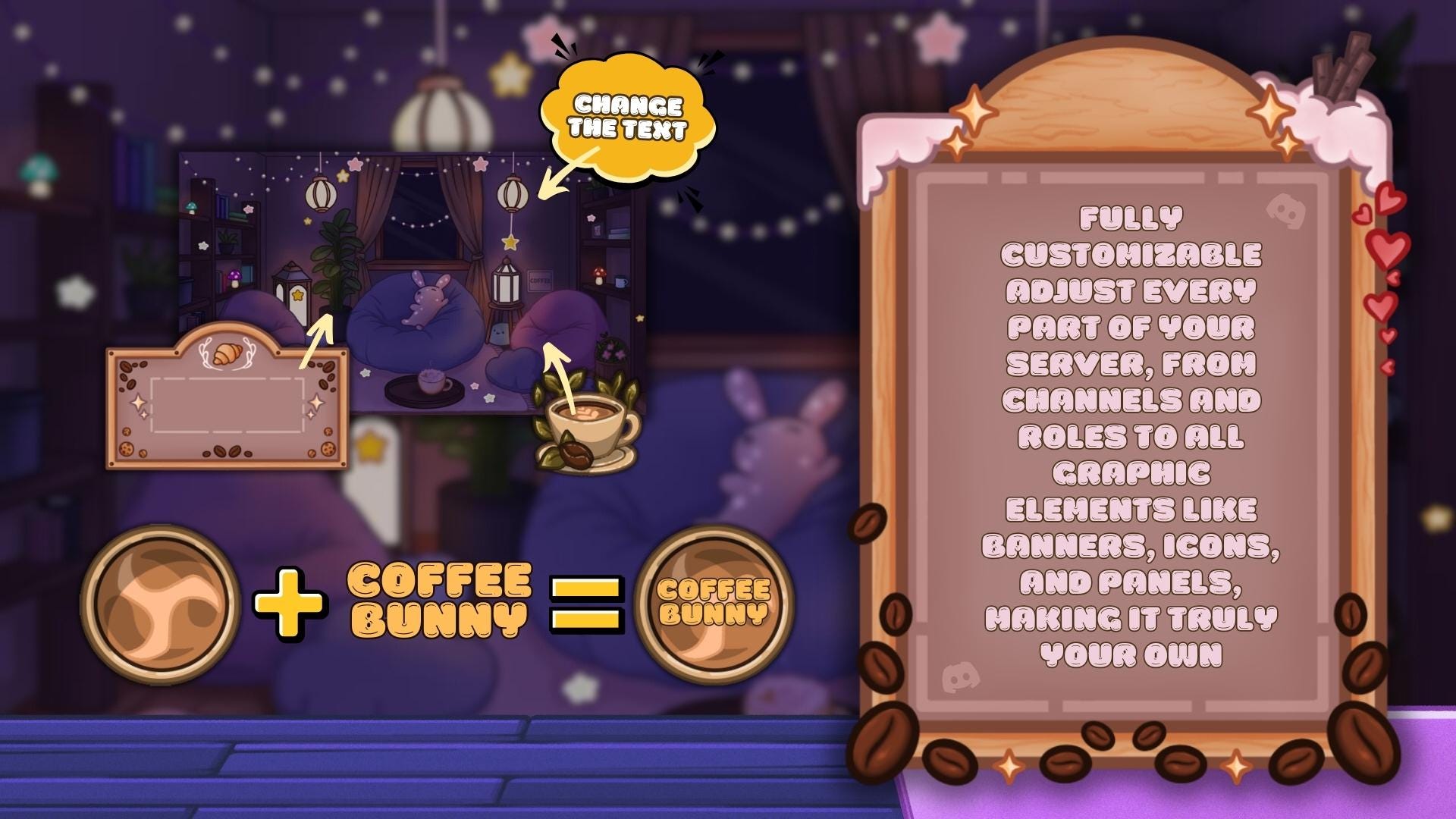 Discord Pack in Coffee Theme: Icons, Banners, Dividers