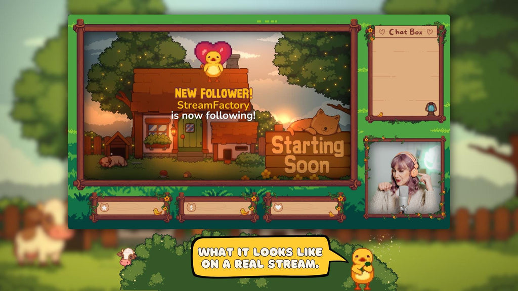 Animated Stream Overlay Boost Pack: Pixel Farm