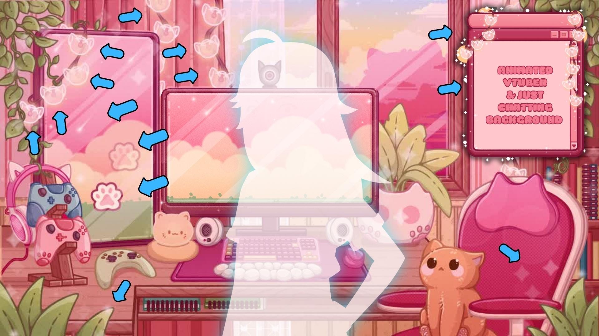 Animated Stream Overlay Boost Pack - Cozy Pink Lofi Theme