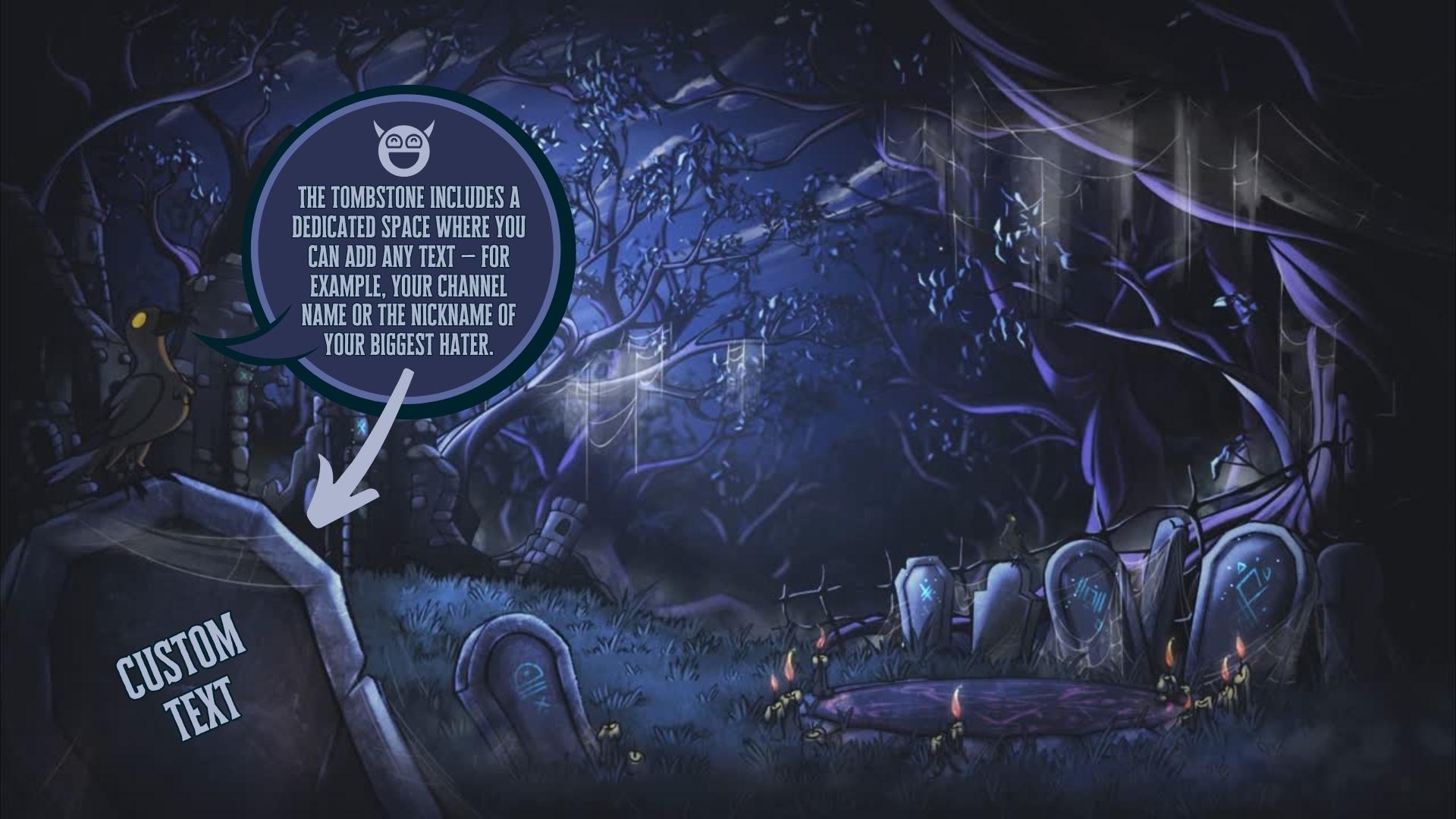Animated background - Gothic Cemetery | For VTubers & Streamers