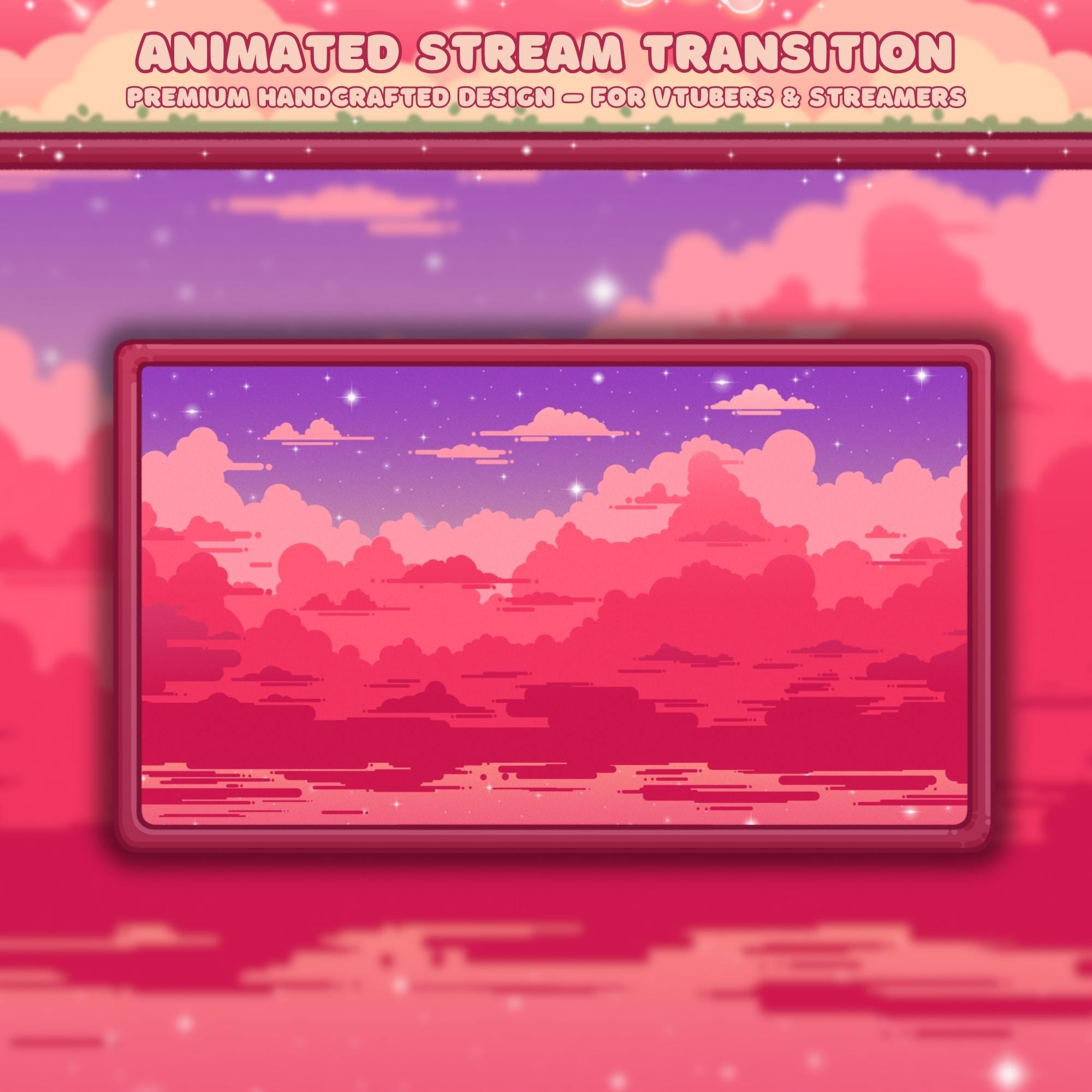 Animated Stream Transition – Cozy Pink Clouds