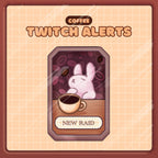 Animated Stream Alerts Pack in Coffee Bunny Theme