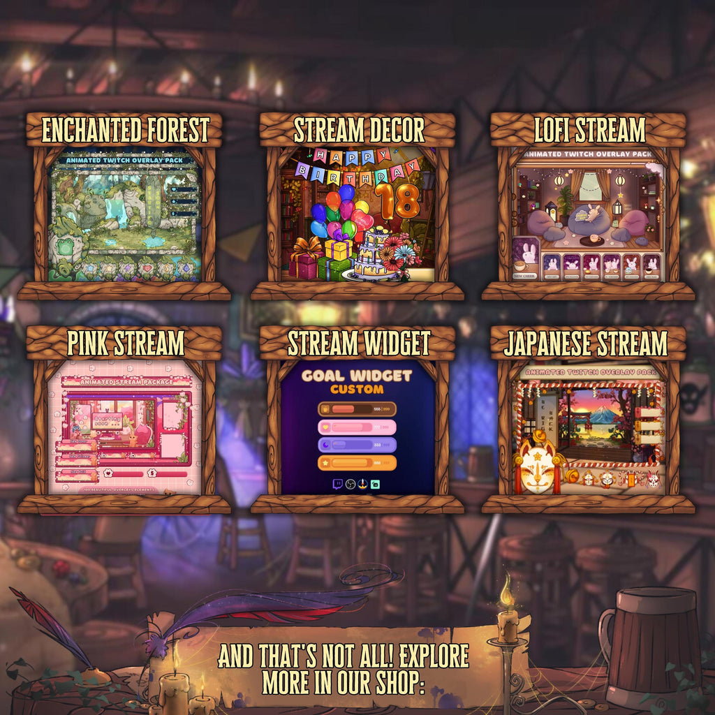 Animated Twitch & Discord Emotes in Mediavel Fantasy Tavern Theme