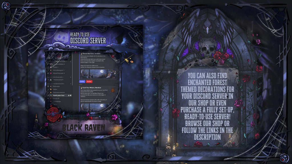 Discord Pack in Dark Gothic Theme: Icons, Banners, Dividers
